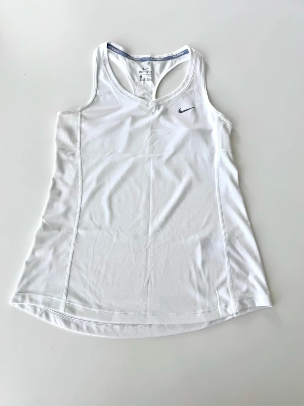 Nike Running White Dri-FIT Racerback Tank Top Size S